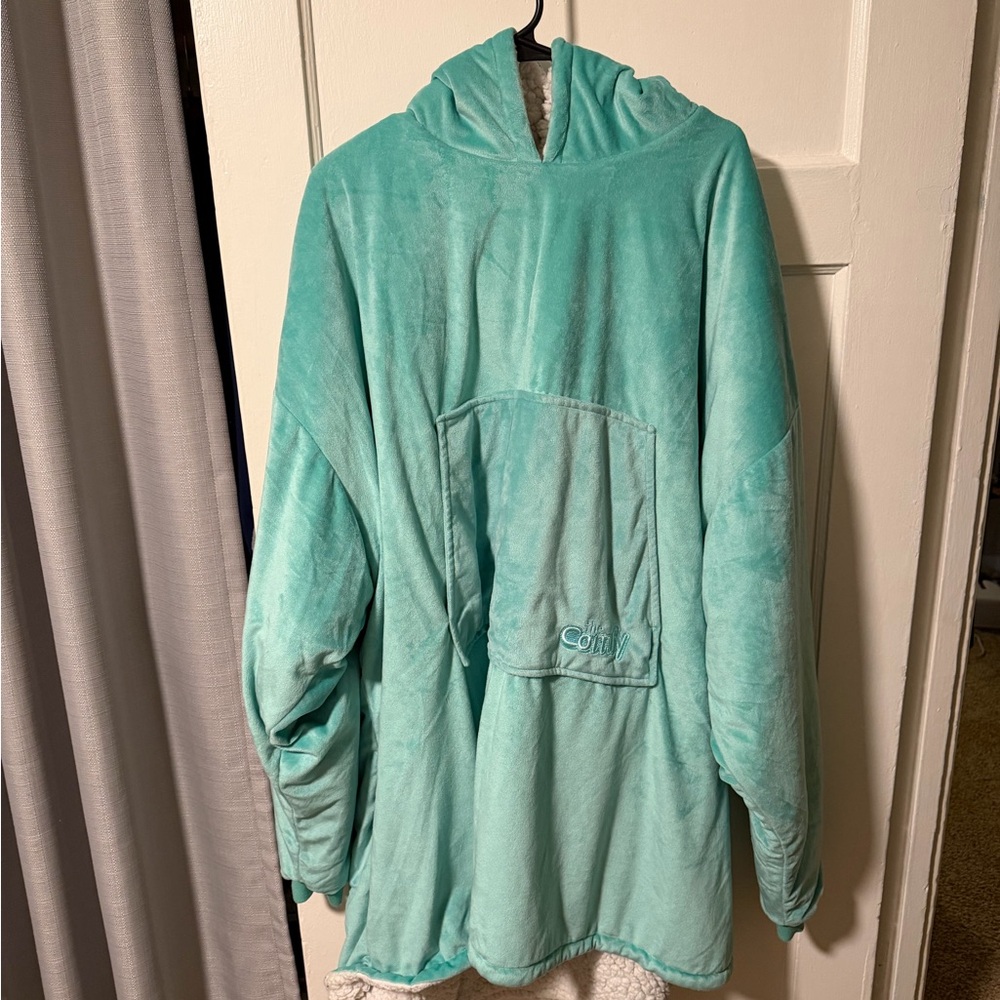 Original Comfy Wearable Oversized Fleece Blanket Aqua One Size Fits Most Cozy
